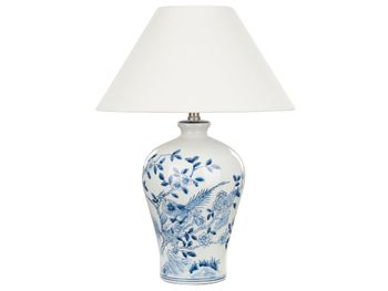 Lámpara de mesa  porcelana blanco azul