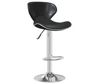 vidaxl taburete de cocina de cuero sintetico negro