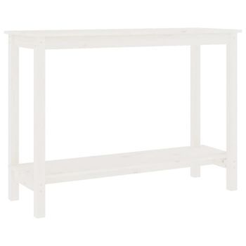 Mesa Consola De Madera Maciza De Pino Blanco 110x40x80 Cm Vidaxl