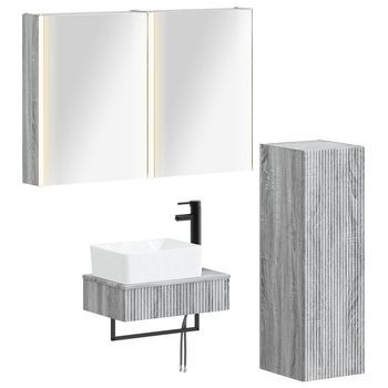Juego De Muebles De Baño 4 Pcs Sonoma Gris Vidaxl