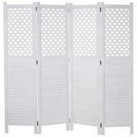biombo tabique 4 paneles 170 x 161 cm en madera blanca 040008629
