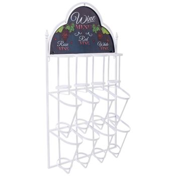Botellero de pared de metal para 8 botellas 53x17x90h cm