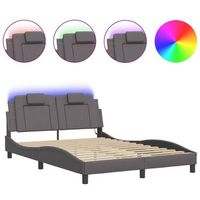 estructura de cama viana con led sin colchon gris 140x190 cm vidaxl