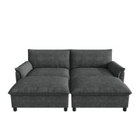 sofa seccional modular cloud negro   aosom espana