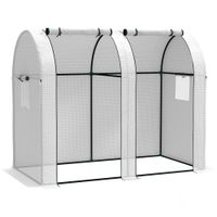 outsunny invernadero de jardin 18 m invernadero de tomates 2 puertas con cremallera deslizantes 4 ventanas enrollables acero pe 135 gm blanco