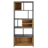 estanteria de 3 cajones de mango macizo y acero negro 80 cm