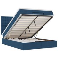estructura de cama otomana con colchon tela azul 140x190cm vidaxl