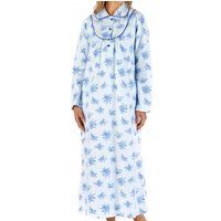 modern floral long sleeve longer length flannel nightdress