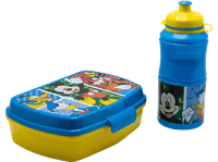 pack merchandising - sherwood set de fiambrera rectangular y botella sport mickey 380 ml plastico