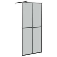 mampara de ducha accesible vidrio templado oscuro 90x195 cm vidaxl