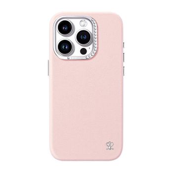 Funda para móvil Joyroom PN-15F4 Starry Case resistente con cristales rosa para iPhone 15 Pro Max