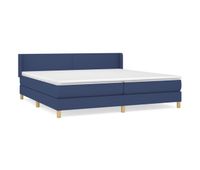 cama box spring con colchon tela azul 200x200 cm diseno plano