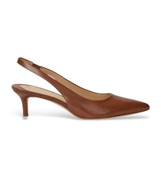 Lauren Ralph Lauren para mujer. 802927937002 Zapatos de piel Lolah marrón (39), 5 a 8cm, Ninguno, Casual, Fiesta