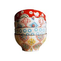 juego de 4 cuencos de ceramica multicolor