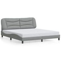 estructura de cama sin colchon hvar tela gris claro 180x200 cm vidaxl