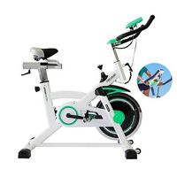 bicicleta indoor profesional extreme x volante de inercia de 16 kg niveles de resistencia variable pulsometro manillar y sillin regulable pantalla lcd ruedas de transporte