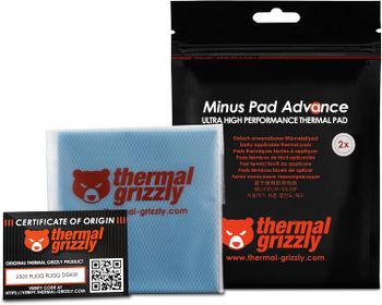 Almohadilla térmica Thermal Grizzly Minus Pad Advance 100x100x1.5mm pack 2 alta conductividad