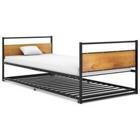 estructura de cama extraible sin colchon metal negro 90x200 cm vidaxl