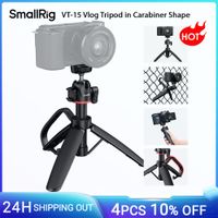 tripode vlog smallrig vt-15 en forma de mosqueton con gancho mantis 360    palo de selfie extensible con cabeza de bola para telefono con camara de accion dslr