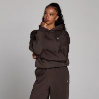 sudadera con capucha oversize basics para mujer de mp - chocolate - l