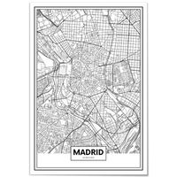 panorama cuadro de metacrilato mapa de ciudad madrid 70x100 cm