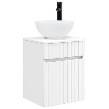Vanidad De Lavabo Montada En La Pared Blanco 39 X 41 X 64,5 Cm Vidaxl