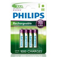 philips pilas recargables 700mah aaa hr03 pack 4 unidades