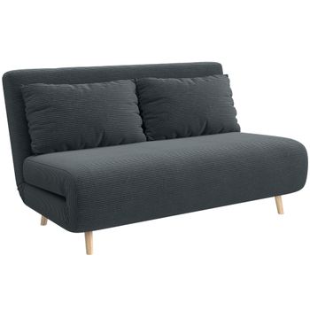HOMCOM Sofá cama, cama para invitados, respaldo regulable en 3 posiciones, tapizado de pana, hasta 120 kg, 141 x 90 x 81 cm, gris oscuro   Aosom España