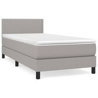 cama box spring con colchon tela gris claro 90x190 cm vidaxl