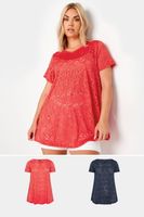 yours juego de camisetas troqueladas roja y azul mujer curvy y tallas grandes yours