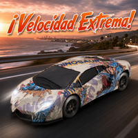 coche de control remoto con luces y diseno graffiti dinosaurio - vehiculo rc 116 de alta velocidad - juguete de carreras de simulacion urbana