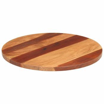 Tablero De Mesa Redonda Madera Maciza De Acacia 25-27 Mm 60 Cm Vidaxl