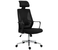 silla de oficina kanab con reposacabezas tela negro 61x625x118 cm