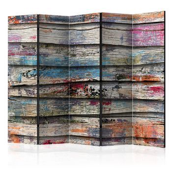 Biombo - Colourful Wood Ii (225x172 Cm)