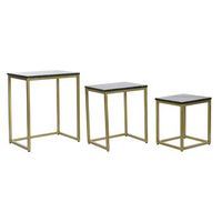mesita auxiliar set 3 marmol hierro 50x35x60 negro
