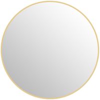 homcom espejo redondo espejo de bano marco de metal facil de instalar para habitacion sala de estar entrada 70x25 cm oro   aosom espana