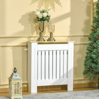 cubierta del radiador de mdf homcom 78x19x83 cm-blanco