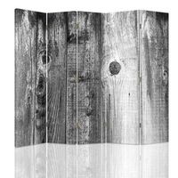 biombo black and white wood - separador de ambientes  cm 180x180 5 paneles