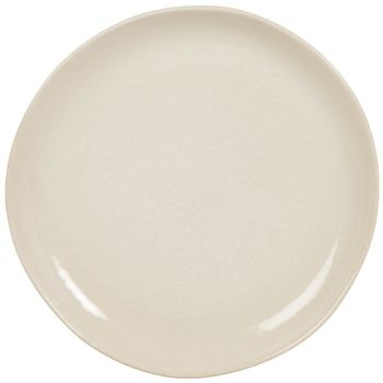 Plato plano de cerámica beige