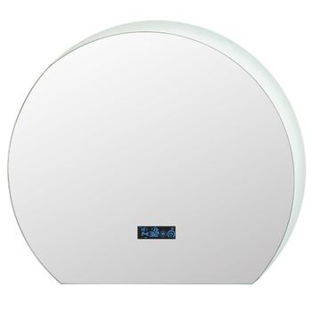 Costway Espejo de Baño LED Regulable con 3 Colores Función de Memoria Pantalla de Hora y Temperatura 53 x 60 cm Plateado
