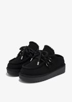 zuecos de piel nordic clog black - negro