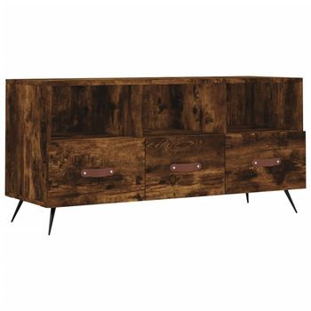 Mueble De Tv Madera De Ingeniería Roble Ahumado 102x36x50 Cm Vidaxl