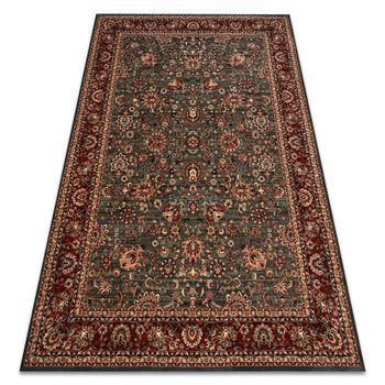 Alfombra De Lana Kashqai 4362 400 Ornamento Verde / Burdeos 120x170 Cm