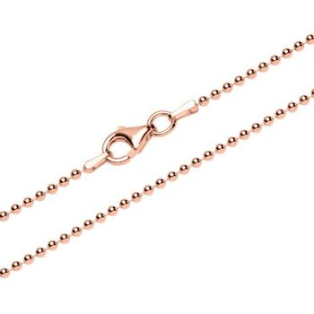 Cadena de bolas de 1,8 mm de plata 925 chapada en oro rosa