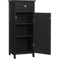 mueble de pie para bano organizador madera con cajon costway 35 x 30 x 87 cm