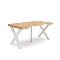 mesa consola extensible mesa comedor plegable 160 para 8 comensales patas madera maciza estilo moderno roble