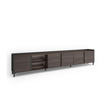 Mueble Tv Salinas-01 Con Puertas Abatibles Y Luz Led
