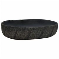 lavabo de bano moderno  lavabo sobre encimera ovalado ceramica negro 59x40x14 cm