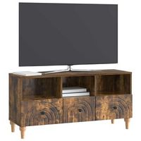 mueble de tv  mueble de salon  gabinete de tv roble ahumado 102 x 345 x 50 cm