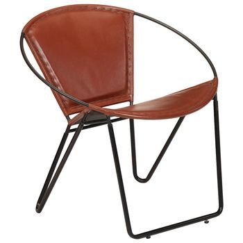 Silla De Cuero Auténtico Marrón Vidaxl